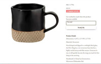 Mug à café en porcelaine rustique fait main avec motif géométrique nordique pour le thé de l'après-midi et l'utilisation en couple