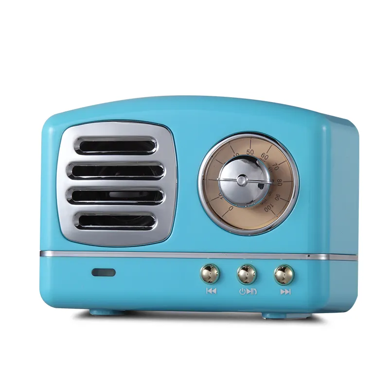 Dj 3D Stereo Surround Muziek Fm Radio Vintage Retro Mini Draadloze Speaker Speaker Vintage