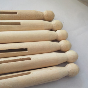 Pinzas de Madera Natural para Manualidades, Pinzas Redondas de Madera para Muñecas - Product Image 2