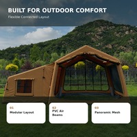 Tente de camping gonflable personnalisée de 8 mètres carrés, style Moyen-Orient, en coton TC, avec poutres hexagonales, abri familial