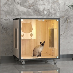 Villa di Lusso per Gatti per Negozi di Animali e Cliniche Veterinarie, Dimensioni e Colori Personalizzabili, Casetta per Gatti in Legno con Motivi Animali per Soggiorno - Product Image 6