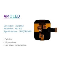 Modul Layar AMOLED 2 Inci Resolusi 410x502 Antarmuka SPI QSPI MIPI IC Sentuh SH8601 FT3168 Layar OLED LCM
