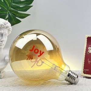 Bombilla Edison E27 G125 AC LED, Luces Decorativas Tipo Vela, Lámpara con la Palabra 'Doble Felicidad', Regulable, Control Táctil, Recargable - Product Image 1