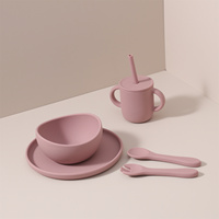 Bol d'alimentation de sevrage pour enfants ensemble d'alimentation en silicone écologique de qualité alimentaire pour bébé assiette tasse sans bpa pour les tout-petits en silicone pour enfants