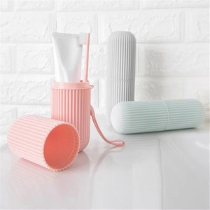 Vertical Stripe Travel Essential Cup Portable Couple <b>Toothpaste</b> Storage Box Simple Mouthwash Cup - Product Image 2