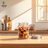 Pot en verre transparent et élancé de 300 ml, idéal pour la gelée, la confiture, le beurre de noix et l'emballage de coffrets cadeaux alimentaires.