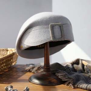A121004 Sombrero de Fieltro 100% Lana con Decoración de Lazo, Gorra Estilo Boina Vantage para Mujeres Elegantes - Product Image 5