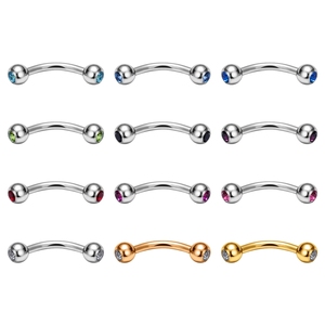 Anneaux de Sourcils en Titane ASTM F136 à Filetage Externe, Labrets, Piercings pour Cartilage d'Oreille, Hélix, <span class=keywords><strong>Prince</strong></span> <span class=keywords><strong>Albert</strong></span>, Piercings à Gemmes Colorées, Bijoux de Corps - Product Image 1