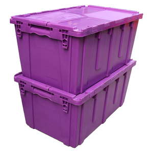 QUSHENG 75L 100% Virgin PP Di Chuyển Thùng Stackable Thùng Tote Bin Tùy Chỉnh Màu Sắc Và Logo Thùng Nhựa Với Nắp Để Bán Nóng - Product Image 3