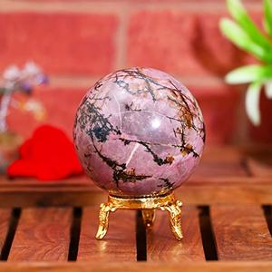 Vente en gros de sphères de rhodonite de style bohème de haute qualité, pierre de cristal naturelle pour la décoration intérieure unique et les cadeaux de vacances - Product Image 2