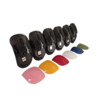 Mouse optik nirkabel 2.4G, tetikus kantor 3D kustom, tetikus hadiah Mini portabel dengan penutup warna ajaib DIY MW-027