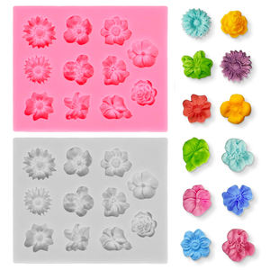 Moldes de silicona con flores DIY, molde de Chocolate para pastel de rosas para hornear, herramientas de decoración de pasteles de boda, moldes para pasteles de <span class=keywords><strong>Fondant</strong></span> Sugarcraft - Product Image 1