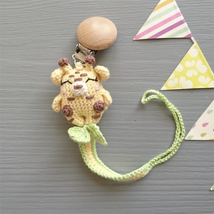 Ensemble Cadeau Personnalisation Crochet <span class=keywords><strong>Girafe</strong></span> Jouets <span class=keywords><strong>Attache</strong></span>-Sucette Hochet <span class=keywords><strong>Girafe</strong></span> Animal Jouet Poussette Chaîne - Product Image 2