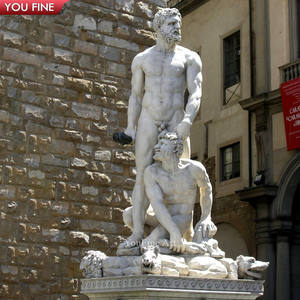 आपके जीवन का आकार सफेद संगमरमर हर्कुलस मूर्तिकला क्लासिक ग्रीक पौराणिक कथा कला उद्यान विला सजावट के लिए - Product Image 5