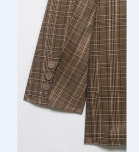 Womens 2026 Spring Plaid Blazer Stand Collar Casual Jacket European American Fashion Tailored <strong>Suit</strong> Coat <strong>Ladies</strong> Office Business - Product Image 4