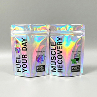 Sachet Doypack Holographique Personnalisé Refermable 8 oz 4x6 Pouces en Plastique Laser Anti-Odeur avec Fermeture Ziplock Mylar
