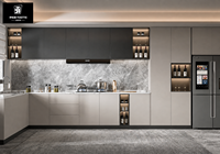 OEM Luxus Modulare Küchenschränke Glas/Acryl Kunstgranit-Arbeitsplatte Anpassbare Größe Farbe-B2B für Bauunternehmer