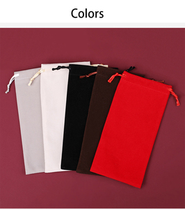 Sacs de rangement en velours avec cordon de serrage pour brosses, 8x17cm, 8x22cm, 10x20cm, sacs cadeaux personnalisés, sacs d'emballage réutilisables pour le quotidien - Product Image 5