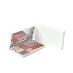 Palette de fards à paupières naturels personnalisée avec logo privé, 12 fards rectangulaires, effet bronzant - Product Image 1