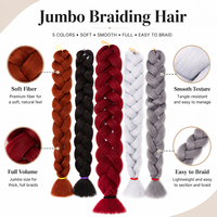 Extensions de cheveux synthétiques ignifuges pour tresses jumbo, tresses en boîte, torsades au crochet, vente en gros directe usine