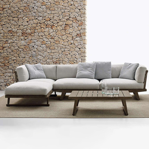 Ensemble de salon de jardin en teck pour villa, canapé d'extérieur modulable, mobilier de jardin très demandé - Product Image 5