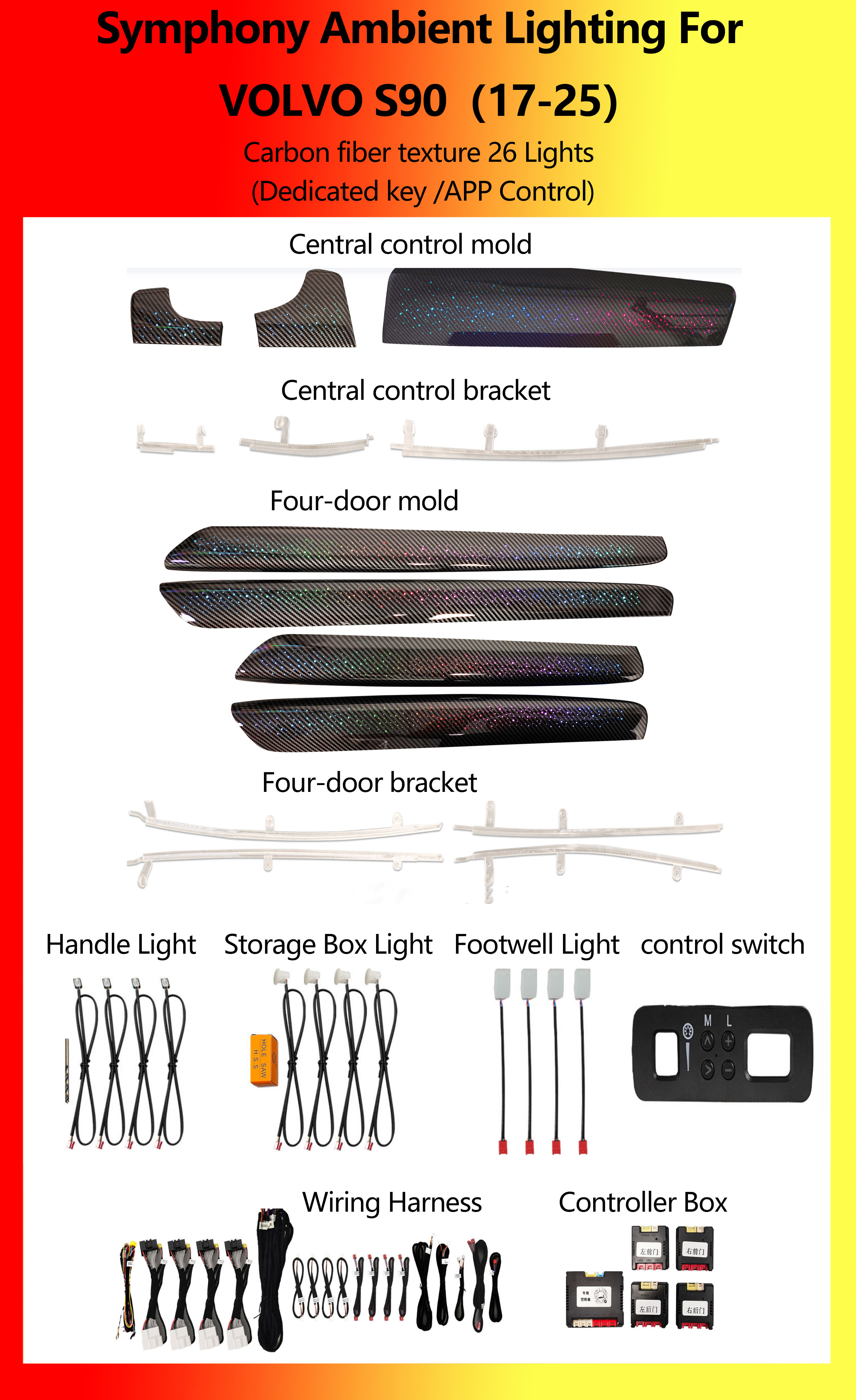 VOLVO S90 Carbon fiber texture Symphony 26 Lights