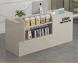 Mostrador de Barra, Mostrador de Caja, Elegante y Minimalista, para Tiendas Pequeñas, Supermercados, con Estante, para Tiendas de Ropa, Recepción - Product Image 2