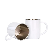 Tasse à café portable en acier inoxydable 15oz Sublimation tasse à double paroi vierge pour voyage de camping en plein air