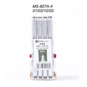 高级银外观Finliner绘图笔MS-807A 4pcs/8pcs/10pcs套装，带防水颜料墨水 - Product Image 3
