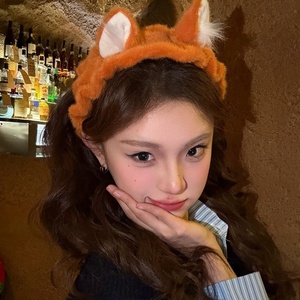 여성 소녀들을 위한 도매 귀여운 털복숭이 여우 귀 머리띠 플러시 고양이 귀 헤어밴드 코스프레 파티 카와이 부드러운 헤어 액세서리 - Product Image 3