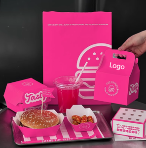 Подгонянная биоразлагаемая коробка для хранения пищевых продуктов, картон, новый дизайн, розовая коробка для жареной курицы с логотипом - Product Image 1
