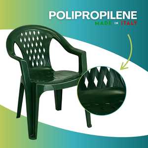 Sedie da Giardino Impilabili in Plastica con Braccioli 57x61.5x79 Cm, Resistenti, Schienale Basso, per Uso Esterno - Product Image 5