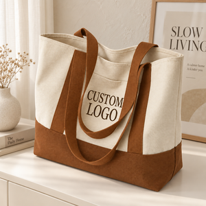 Bolsa <span class=keywords><strong>de</strong></span> Compras Personalizada con Estampado <span class=keywords><strong>de</strong></span> Letras, Reciclable, con Asa en Contraste, para Oficina, Trabajo, Viajes <span class=keywords><strong>de</strong></span> Negocios - Product Image 1