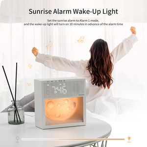Lampe de chevet intelligente LED mini ABS sans abonnement avec machine à bruit blanc, réveil simulateur d'aube, <span class=keywords><strong>veilleuse</strong></span> et lampe de table domestique - Product Image 6