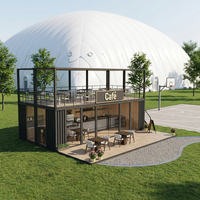 Café préfabriqué mobile de 30 pieds, restaurant en conteneur à double étage, café