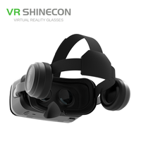 VR Shinecon New Suit 7 Inch Smartphone 3D Video VR Headset untuk Film & Game Lensa Anti-distorsi 42mm Kacamata VR