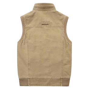 Chaleco Cargo Chino para Hombre, Tallas Grandes, con Múltiples Bolsillos, Transpirable, Bordado, Diseño Colorblock, Cierre de Cremallera, Resistente al Viento - Product Image 3