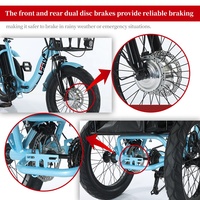 Tricycle électrique utilitaire à gros pneus avec porte-bagages arrière, longue autonomie, 3 roues, pour livraison et usage familial