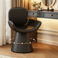 Chaise de coiffeuse moderne pivotante avec dossier en cuir PU, tabouret pivotant pour chambre à coucher, table de maquillage, salon de manucure