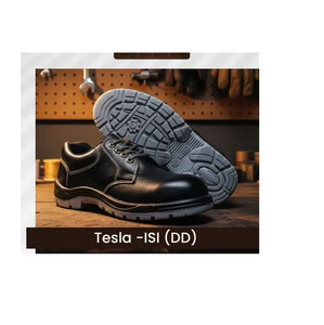 Zapatos de seguridad clásicos de cuero genuino para hombre, estructura duradera, con cordones, suela resistente, cómodos para el trabajo diario, estilo industrial. - Product Image 1