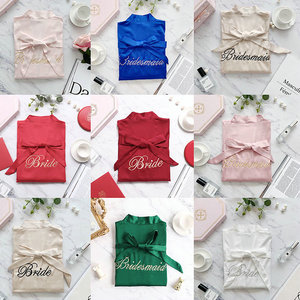 Wedding <strong>Robes</strong> Faux Silk Sleepwear Bride Bridesmaid <strong>Robes</strong> Pajamas Sexy Female Nightwear Bathrobe Nightdress Nightgown - Product Image 5