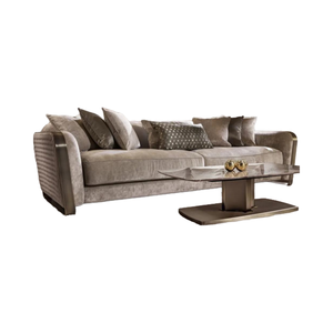 Italian Luxury High Quality Living Room <strong>Sofas</strong> Modern Gold <strong>Stainless</strong> <strong>Steel</strong> Metal Counterweight Square Rectangular Velour - Product Image 4