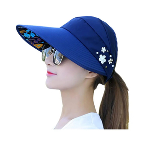 Wholesale Fashion Womens Ladies Summer Vacation Wide Foldable <b>Hat</b> Anti-UV Beach Visor Caps Casual <b>Hats</b> - Product Image 6