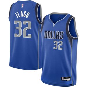 Maillot de basket-ball Dallas Mavericks pour enfants et jeunes, édition Blue Icon Swingman, 32 Flagg, col en V, évacuant l'humidité - Product Image 1