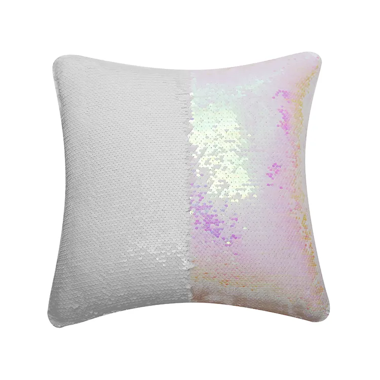 Hot Sale Sublimation Magic Flip Sequin Pillow Case Square Shape Pink Color Throw Cushion Cover