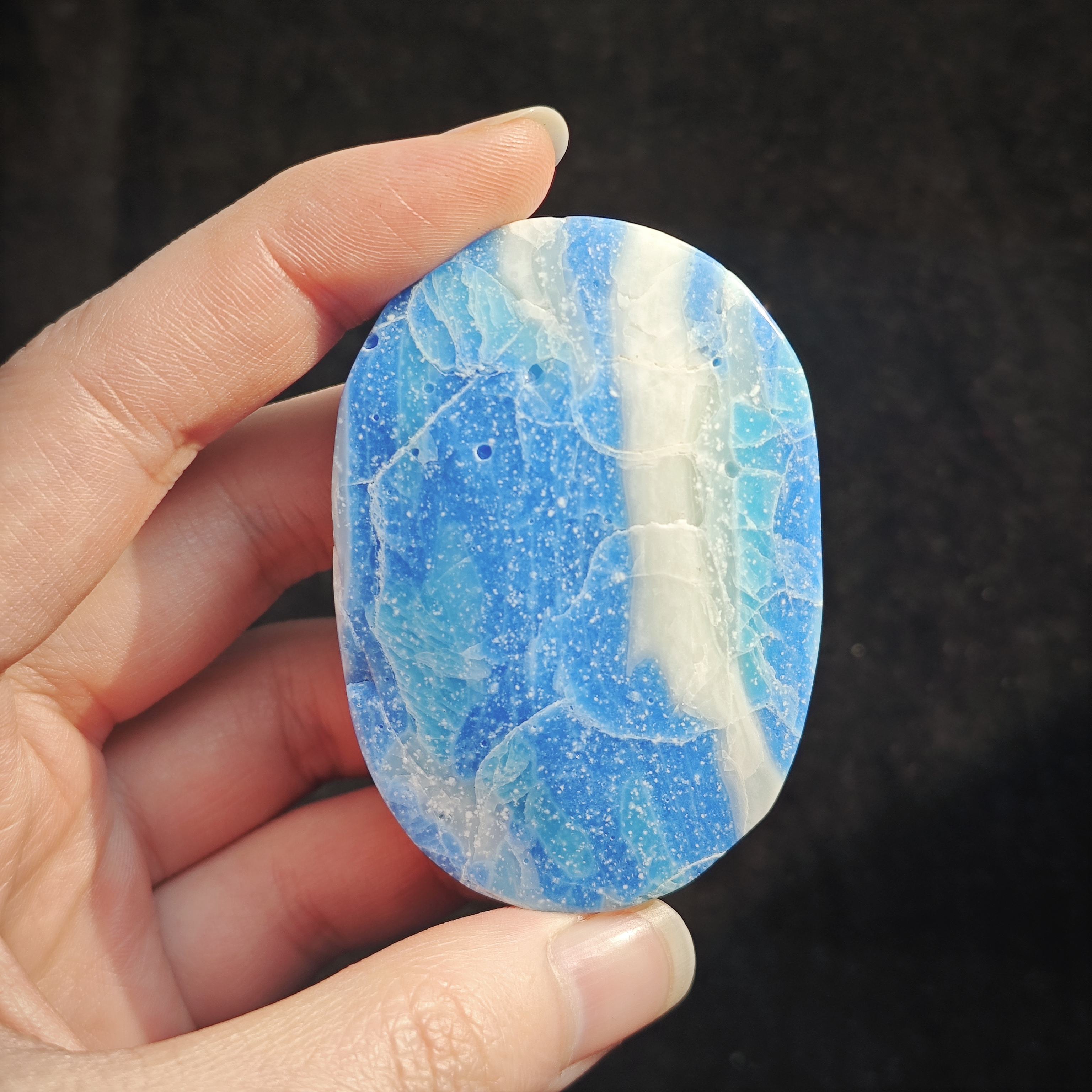 Artificial Larimar Palmstone