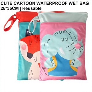 <span class=keywords><strong>Sac</strong></span> étanche pour couches et affaires de bébé, motif dessin animé mignon, 25x35cm, réutilisable pour bébé et voyage - Product Image 1