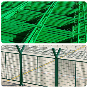 Clôture de sécurité en treillis soudé galvanisé à chaud avec poteaux en Y, fil barbelé anti-escalade et anti-coupure, personnalisable <span class=keywords><strong>pour</strong></span> une sécurité renforcée - Product Image 2