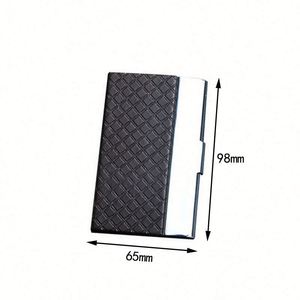 Estuche para Tarjetas de Visita de Metal Plateado de Acero Inoxidable de Lujo con Logotipo Personalizado de Alta Calidad en Cuero PU - Product Image 2