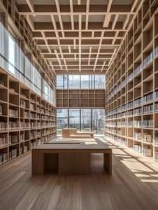 Tùy chỉnh thực hiện lớn kệ sách cho thư viện trường học bằng gỗ tường kệ sách khách sạn nhà phòng khách Tủ Sách hiển thị đồ nội thất - Product Image 4